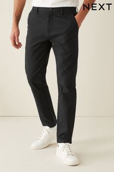 Granatowy - Spodnie typu chino ze stretchem i elastyczną talią (A46219) | 72 zł