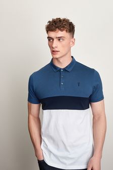 Modra - Polo srajca z barvnim blokom (A46566) | €15