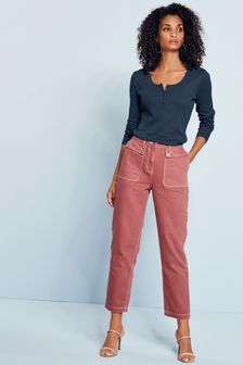 Rose Pink Cargo Chino Tapered Jeans (A46722) | €8.50