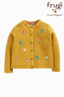 Frugi Yellow Maia Embroidered Cardigan (A46793) | $69