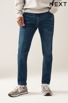 Mid Blue Slim Tapered Essential Stretch Jeans (A47099) | ₪ 83