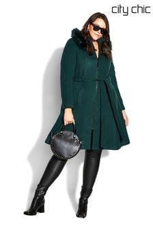 City Chic Green Miss Mysterious Coat (A47105) | 73 €