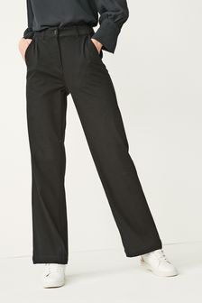 Черный - Широкие трикотажные брюки в стиле джинсов (A47318) | 14 720 тг