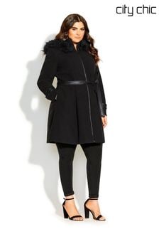 City Chic High Living Black Coat (A47973) | 73 €