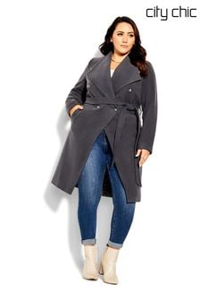 пальто в стиле милитари City Chic Серый Sassy (A47998) | €69