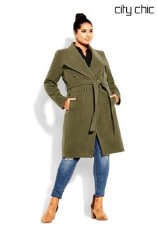 Зеленый пальто в стиле милитари City Chic Sassy (A48001) | €69
