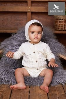 The Little Tailor Cream Knitted Cardigan, Bonnet And Bloomers 3 Piece Baby Set (A48102) | €58