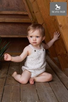 Oatmeal - Salopetă scurtă tricotată the Little Tailor Bebeluși stilată (A48108) | 173 LEI