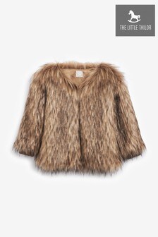 The Little Tailor Brown Girl's Faux-Fur Jacket (A48118) | CA$160