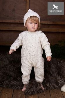 The Little Tailor Cable Knit Romper And Hat Baby Gift Set (A48122) | €69