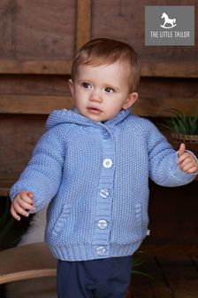 Haină pentru bebeluși căptușită cu pluș și ciucuri The Little Tailor Pixie albastră (A48127) | 214 LEI