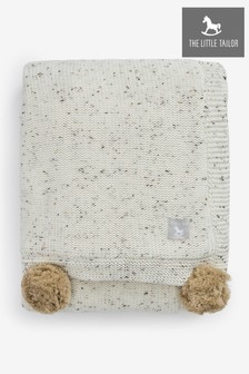 The Little Tailor Pom Pom Plush Lined Baby Blanket (A48128) | OMR25