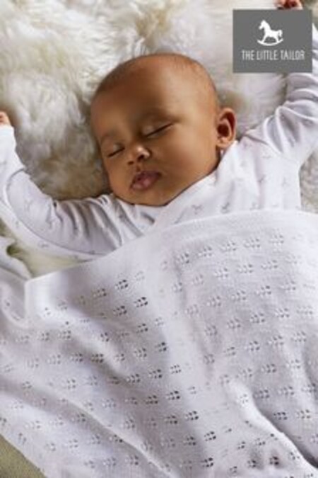 The Little Tailor Cotton Pointelle Baby Blanket (A48129) | AED190