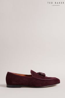 حذاء أحمر بدون كعب أنيق جلد سويد Oxblood لبذلة بكم طويل Erol من Ted Baker (A48356) | 85 ر.ع