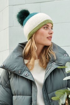 Green Element Pom Ribbed Hat (A48544) | €18