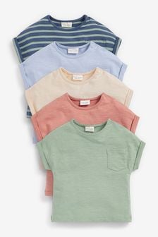 Bleu minéral/vert - Lot de 5 t-shirts à manches courtes pour bébé (A49325) | €22 - €24