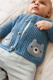Blue Baby Bear Knit Cardigan (0mths-2yrs) (A49456) | €18.50 - €21.50