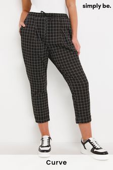 Simply Be Ponte Tapered Black Trousers (A4J186) | €35