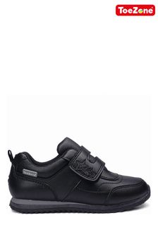 ToeZone Black One Strap Star School Shoes
