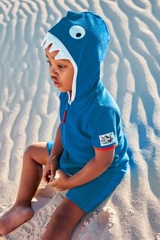 Blue Shark Towelling All-In-One (3mths-7yrs) (A50655) | €10 - €12.50