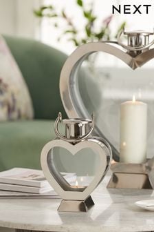 Silver Heart Metal Mini Lantern Candle Holder (A50806) | $35