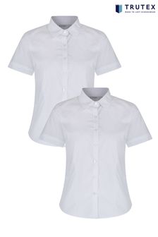 Trutex White Short Sleeve Fitted Blouse 2 Pack (A50974) | €24 - €28