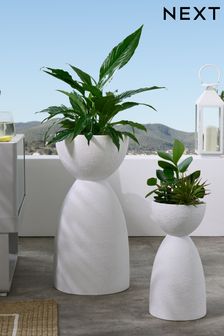 White Hourglass Plant Pot (A52206) | 1,400 UAH - 2,100 UAH