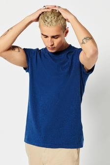 Leuchtendblau meliert - Superdry T-Shirt aus Bio-Baumwolle mit Vintage-Stickerei (A52742) | 30 €