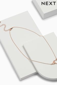 Rose Gold Tone Interlocking Hearts Necklace (A52922) | €9