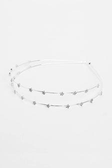 Silver Tone Two Row Star Headband (A52923) | ₪ 41