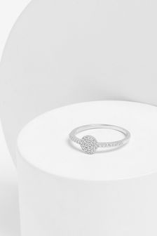 Sterling Silver Pave Disc Ring (A52927) | 23 €