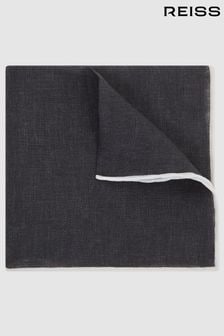 Reiss Navy Piazza Linen Plain Pocket Square (A53689) | AED274