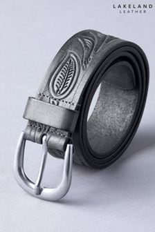 Negro - Cinturón de cuero con relieve de Lakeland (A53741) | 42 €