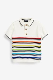 Multi - Knitted Stripe Polo Shirt (3mths-7yrs) (A54846) | DKK45 - DKK53