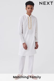 Белый/золотистый - Курта для мальчиков с вышивкой (3-16 лет) (A54916) | €15 - €21