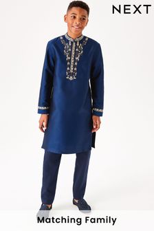 Темно-синий и золотистый - Курта для мальчиков с вышивкой (3-16 лет) (A54917) | €21 - €27