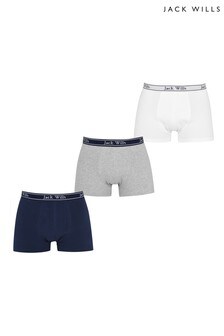 Jack Wills Grey Marl Daundley 3 Pack Boxers (A54937) | TRY 453