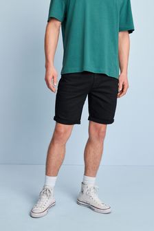 Black Straight Fit Denim Shorts (A56262) | ₪ 70