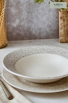 Morris & Co. by Spode Set of 4 Grey Willow Bough Bistro 10.5' Inch Pasta Bowls (A56439) | SGD 114