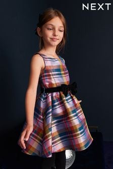 Purple Check Taffeta Prom Dress (3-16yrs) (A56729) | €27 - €31