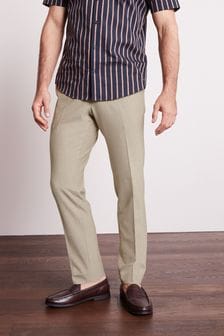 Taupe Brown Slim Fit Motion Flex Trousers (A56977) | 44 zł