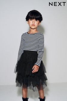 Black Tiered Tulle Mesh Skirt (3-16yrs) (A57452) | $24 - $32