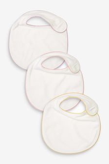 White 3 Pack Towelling Baby Bibs (A57715) | AED38