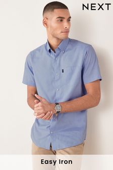 Pale Blue Slim Fit Short Sleeve Easy Iron Button Down Oxford Shirt (A57813) | 25 €