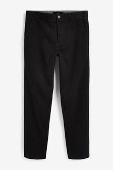 Černá s knoflíkovým poklopcem - Slim Fit - Strečové plátěné kalhoty (A58510) | 690 Kč