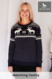 The Little Tailor Ladies Christmas Reindeer Fairisle Jumper (A58804) | $74