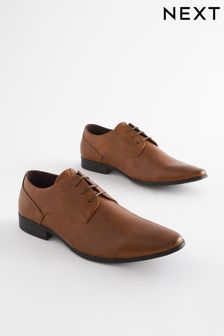 Tan Brown Derby Shoes (A58857) | SGD 59