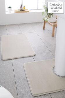 Catherine Lansfield Natural Anti-Bacterial Memory Foam Bath Mat And Pedestal Mat (A58931) | 26 €