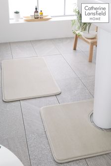 Catherine Lansfield Natural Anti-Bacterial Memory Foam Bath Mat And Pedestal Mat (A58931) | €27