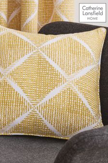 Catherine Lansfield Yellow Textured Diamond Cushion (A58945) | 16 €